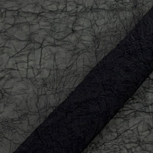 ワッシャー加工オーガンジー生地 シャンブレークロス(1600SS) 8.ブラック 10Bg10_