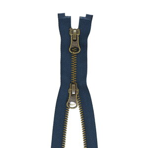 YKK メタルファスナー(5RGMKB DALH MR) アンティークゴールド 逆開オープン 100cm 560.ネイビー 08Co99_