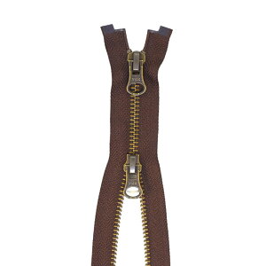 YKK メタルファスナー(5RGMKB DALH MR) アンティークゴールド 逆開オープン 100cm 570.ビターチョコ 08Co99_