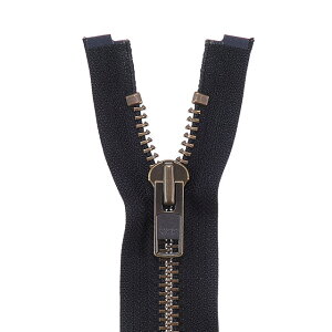 YKK メタルファスナー(10GKB DA OP) アンティークゴールド オープン 100cm 580.黒 08Co99_