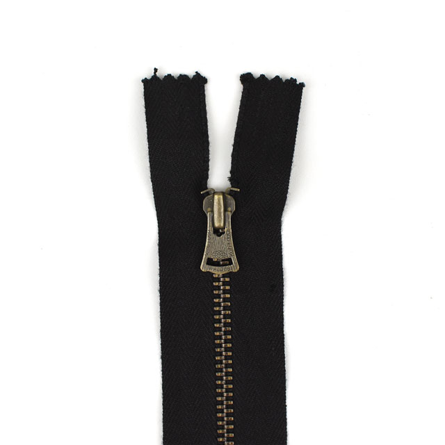 WALDES Vintage Zipper No.5 オープン（5AG綿OP51WD） 100cm アンティークゴールド M80.ブラック (H)_6b_