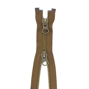 YKK メタルファスナー(5RGMKB DALH MR) アンティークゴールド 逆開オープン 100cm 009.セピア 08Co99_