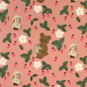 〔メール便対応商品〕 生地 kippis-キッピス- Metsaretki 森におでかけ/オックス(KPO) 94B.ピンク 09Ac04j