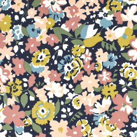 生地 LIBERTY FABRICS リバティ・ファブリックス コーデュロイ 2022AW Gloria Lomo グロリア・ロモ（22-3632221） J22C.ネイビー×ピンク (H)_k4j