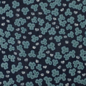 ＼期間限定10％OFF／ 生地 MUDDY WORKS-マディワークス- クローバー柄/ダブルガーゼ（EKX18-122） 1C.ネイビー 09Ac04_