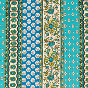 生地 SOULEIADO-ソレイアード- シーチング バンド プロヴァンサル(SLF) 68B.ターコイズ 09Ac04j