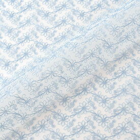 ＼期間限定10％OFF／ 〔メール便対応商品〕生地 オーガンジーレース 小花柄（OE9506） 6.ブルー 10Ac04_