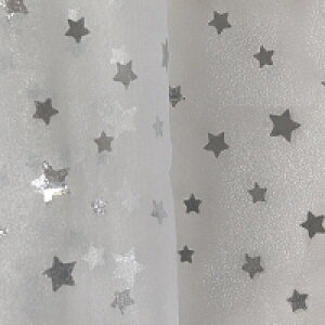 オーガンジー生地 星屑のステージ(160305) 1.白×シルバー 10Bg10_