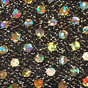 生地 スパンラメジャージミニ(818) 3.黒×ゴールドホログラム 10Ad06_