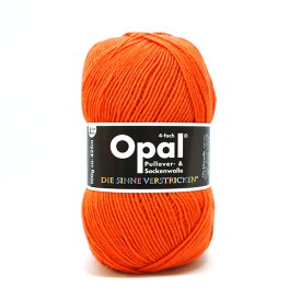 毛糸 Opal-オパール- 単色 4ply/4本撚り 100g巻 5181.オレンジ (M)_b1j