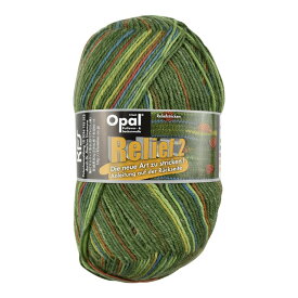 毛糸 Opal-オパール- レリーフ2 4ply/4本撚り Grun 9660.グリーン系マルチカラー (M)_b1j