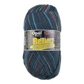 毛糸 Opal-オパール- レリーフ2 4ply/4本撚り Marine 9663.ネイビー系マルチカラー (M)_b1j