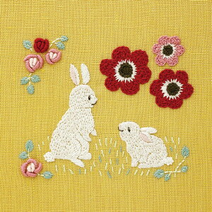 刺しゅうキット DMC Chicchi刺繍キット(JPT66) アネモネとバラと過ごすウサギさん 06Bi99_