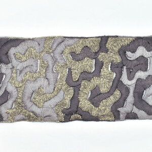 フランス製 刺繍ブレード カモフラージュ（3686） 329/563/33.ゴールド×グレー (H)_4b_