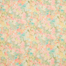 生地 LIBERTY FABRICS リバティ・ファブリックス フランダースリネン 2024SS Hollyhocks ホリーホックス（363J6804） A.オリーブ×イエロー (H)_k4j