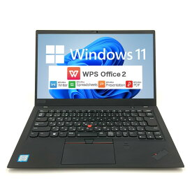 【Windows11】 【質量わずか1.13kg】 【薄さ15.95mm】 Lenovo ThinkPad X1 Carbon（2018モデル） 第8世代 Core i5 8250U 8GB 新品SSD480GB 64bit WPSOffice 14インチ フルHD カメラ 無線LAN 中古パソコン ノートパソコン PC モバイルノート Notebook 【中古】