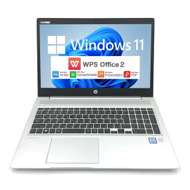 【Windows11】 【薄型】 【テレワークに最適】 HP ProBook 450 G6 第8世代 Core i5 8265U/1.60GHz 16GB SSD240GB M.2 64bit WPSOffice 15.6インチ HD カメラ テンキー 無線LAN ノートパソコン PC 【中古】