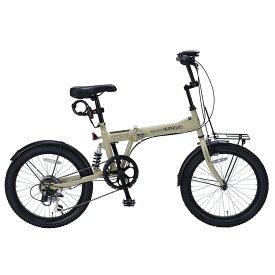 20インチ折畳セミファットバイク MF-208-SA サンドベージュMyPallas/マイパラス SEMI-FATBIKE20・6SP・リアサス20型 シマノ6段変速 折りたたみ 2022年モデル 自転車フロントキャリア ギア リアサスペンション 20×2.35タイヤ NAUGHTIX