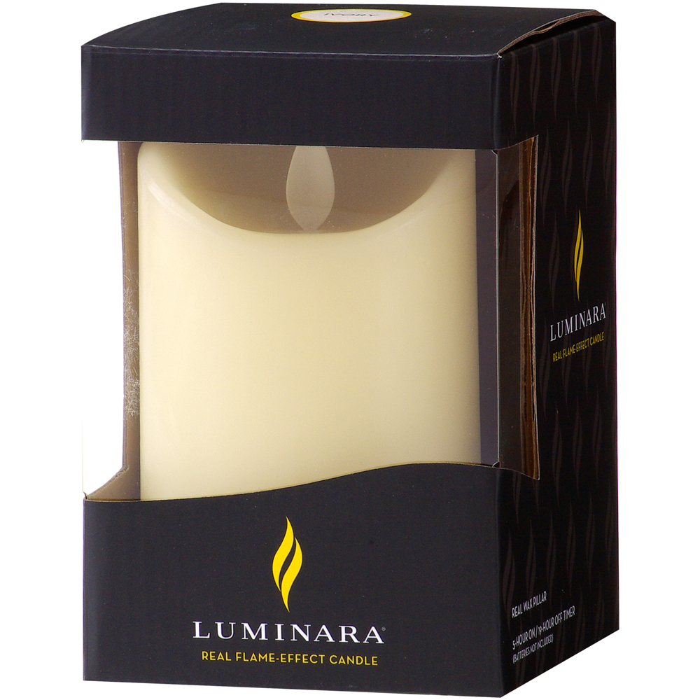 LUMINARA ルミナラ<br>LEDキャンドルライト（無香）<br>Ｓサイズ アイボリー<br>B0307-00-10-IV 3×4<br><br>ルミナラピラー 乾電池 キャンドル型 LEDライト タイマー インテリアライト 結婚式 パーティー クリスマス プレゼント
