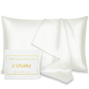 Utukky シルク枕カバー【TVで紹介】接触冷感 まくらカバー シルク 43 63 洗える 封筒式枕カバー 両面シルクピローケース すべすべ 寝癖軽減 美肌 抗菌防臭 敏感肌に優しい ギフト 四季適応 1枚