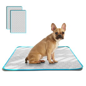 TiTiSNUGY 洗えるペットシーツ ペット用おしっこマット 【ブルー縁ガイド！】 ペットマット 小型・中型犬・猫用トイレマット 四重構造で漏れ防止/滑り止め/超吸収 丸ごと洗える 繰り返し使える 速乾/制菌 介護(オフホワイト 70x50cm 2枚)