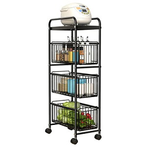 Vinteky 隙間収納 キッチン すき間収納 引出し 幅25cm キャスター付 キッチン隙間収納 おしゃれ キッチン スリム 省スペース キッチンラック スリム 収納ストッカー キッチン収納 台所 北欧 シ