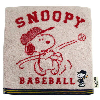 楽天市場 スヌーピー ミニタオル1 スポーツシリーズ 野球 レッド おかいものsnoopy 楽天市場店