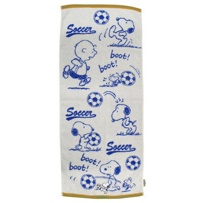 楽天市場 スヌーピー フェイスタオル スポーツシリーズ サッカー ブルー おかいものsnoopy 楽天市場店