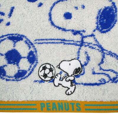 楽天市場 スヌーピー フェイスタオル スポーツシリーズ サッカー ブルー おかいものsnoopy 楽天市場店
