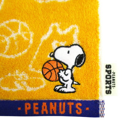 楽天市場 スヌーピー ミニタオル2 スポーツシリーズ バスケ イエロー おかいものsnoopy 楽天市場店