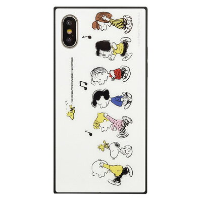 楽天市場 スヌーピー Iphone Xs X対応 スクエアガラスケース みんな
