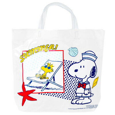 楽天市場 スヌーピー ビニール角型ビーチバッグ シロ スヌーピー グッズ ビーチバッグ プールバッグ ビニール キャラクター 男の子 女の子 キッズ ビニールバッグ おかいものsnoopy 楽天市場店