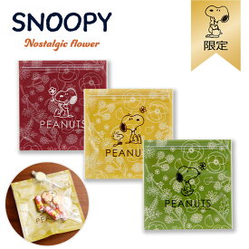 【おかいものSNOOPY限定】ジッパーバッグセット／NOSTALGIC FLOWER スヌーピー ビニールバッグ ジップ付き 小分け 袋 透明 クリア SNOOPY ピーナッツ スヌーピーグッズ おしゃれ かわいい ギフト プレゼント キャラクター グッズ