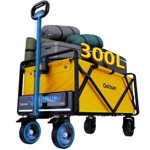 Outisan �d���L�����[���S�� �L�����[�J�[�g ��e��300L �ω׏d150kg �܂肽���ݎ� �o�b�e���[�t �h�� ��^�^�C�� ��e�� 135Wh �������q�� �X�}�[�g�ϑ� �y�� �L�����v �h�� �����z�� �@�މ^�� �c