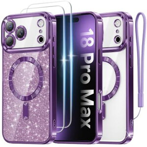 Meifigno�f�U�C����iPhone 18 Pro Max�P�[�X MagSafe�Ή� HD�t�B����2�� �p�[�v��