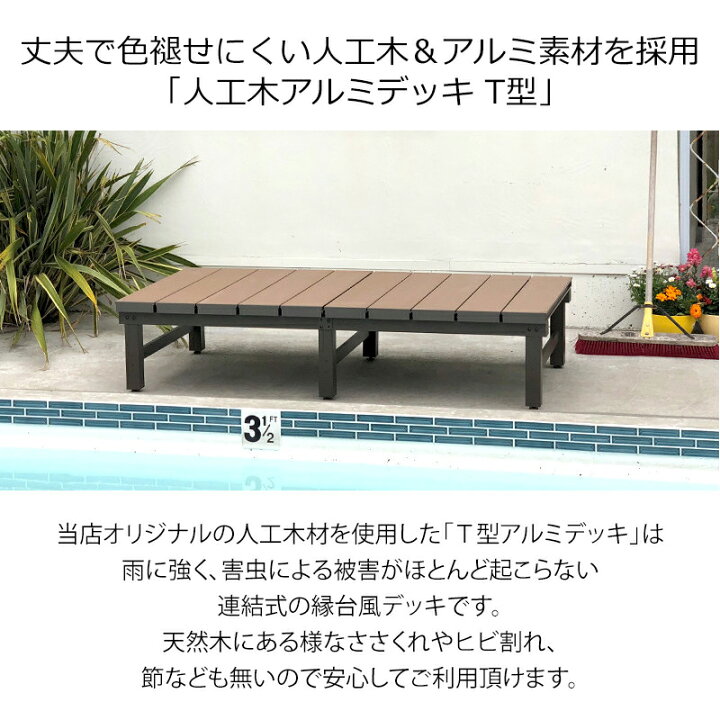 楽天市場】人工木アルミDXデッキT型1890 約幅1800×奥行900×高さ400 