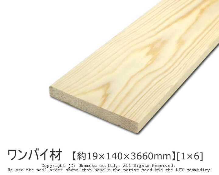 楽天市場】ワンバイ材 【約19×140×3660mm】 [1×6] ( DIY 木材 1x6 角材 