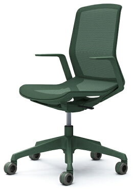 オカムラCYNARAシナーラチェアアクセントカラーボディ：ダークグリーンデザインアームホローキャスター(ウレタン)CD77GK送料無料椅子在宅テレワークチェア