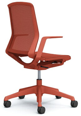 オカムラCYNARAシナーラチェアアクセントカラーボディ：オレンジレッドデザインアームノーマルキャスターCD77HE送料無料椅子在宅テレワークチェア