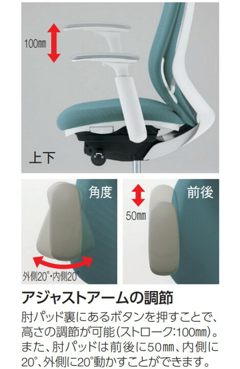 楽天市場】オカムラ Sylphy シルフィー用可動肘セット アジャスト 