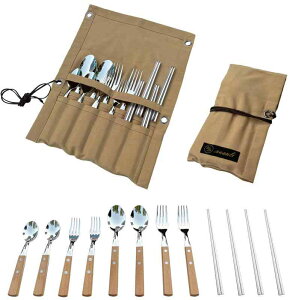 【多機能・収納便利】キャンプ カトラリーセット 4人用 スプーン フォーク 箸 アウトドア おしゃれ バーベキュー 子供 大人 ファミリー グループ用 ソロキャンプ カトラリー BBQ コンパクト