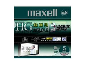 maxell �^��pDVD-R�n�C�O���[�h1-8�{���W��120��CPRM�Ή�5���p�b�N DRD120HG.1P5S A