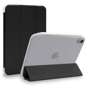 MS factory iPad mini6 ケース 一体型 背面透明 スマート カバー 耐衝撃 ソフト フレーム オートスリープ スタンド ケースカバー