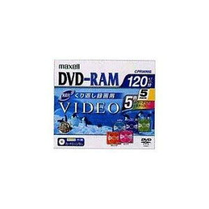 �}�N�Z�� ����Ԃ��^��p DVD-RAM 120�� 5�� �J���[�~�b�N�X CPRM�Ή� Maxell DRM120MIX.1P5S