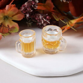 キーホルダー レディース メンズ 樹脂 プラスチック ビール ジョッキ モチーフ 滴油 プロセス ハンドメイド 素材 DIY アクセサリー パーツ チャーム 飾り デコレーション 普段使い 旅行 かわいい 简约 ファッション 通勤 混装