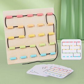 知育玩具 キッズ 子供用 木製 紐通し パズル 立体的パズル 手先トレーニング 手眼協調 集中力向上 知能開発 早教 おもちゃ 4-6歳向け 教育玩具 24.5*23.5*3cm マルチカラー