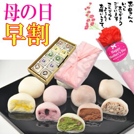 ＼早割 クーポン／ 母の日 プレゼント ギフト 和菓子 お菓子 スイーツ フルーツ カーネーション 花 花束 食べ物 メッセージカード 花とセット セット 人気 高級 抹茶 チョコレート チョコ 柚 ブルーベリークリームチーズ アイス クリーム 大福 ヒンヤリくりーむ大福5種類10個