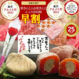 ＼P最大10倍／ 母の日 早割 ギフト プレゼント 和菓子 スイーツ お菓子 2026 カーネーション 花 食べ物 高級 花以外 60代 70代 80代＼2年連続楽天グルメ大賞受賞 スイーツグランプリ1位／送料無料 岐阜中津川の栗100％ 栗きんとん 7個 栗きんとん入り市田柿 干し柿 栗柿 8個