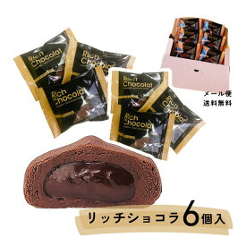 【送料込】とろける美味しさ!リッチショコラ6個入 チョコ クッキー ギフト 洋菓子 とろける 贅沢 プチギフト おやつ　送料無料　買い回り　ネコポス 1000円　ホワイトデー