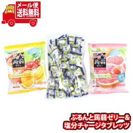 (全国送料無料)お菓子 詰め合わせ オリヒロ ぷるんと蒟蒻ゼリー(ミックスフルーツ・ピンクグレープフルーツ)と塩分チャージタブレッツ(スポーツドリンク味)セット 熱中症対策に メール便 (omtmb9263)【送料無料 詰め合わせ おやつ 小袋 個包装 小袋 お試し】